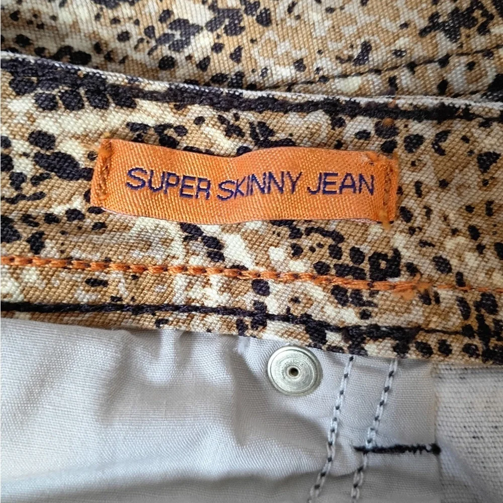 Tory Burch Super Skinny Snakeskin Print Jeans Size 29 Stretch Designer Denim